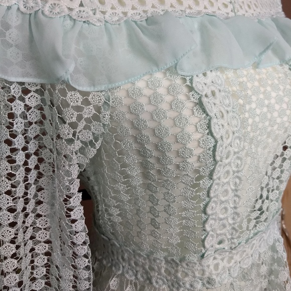 Victorian Crochet High Neck Peplum Blouse A3 - Picture 5 of 6